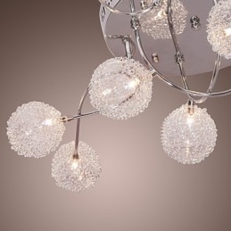 G4 12 Ljus Iron Flush Mount Light Med Aluminiumskärmar