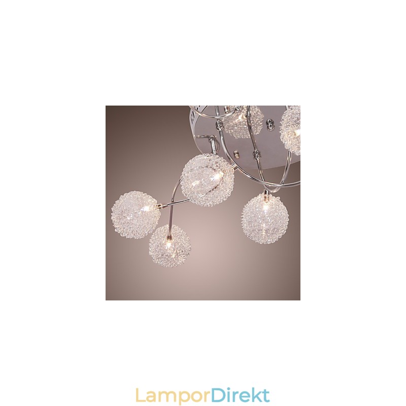 G4 12 Ljus Iron Flush Mount Light Med Aluminiumskärmar