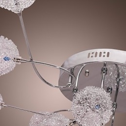 G4 12 Ljus Iron Flush Mount Light Med Aluminiumskärmar