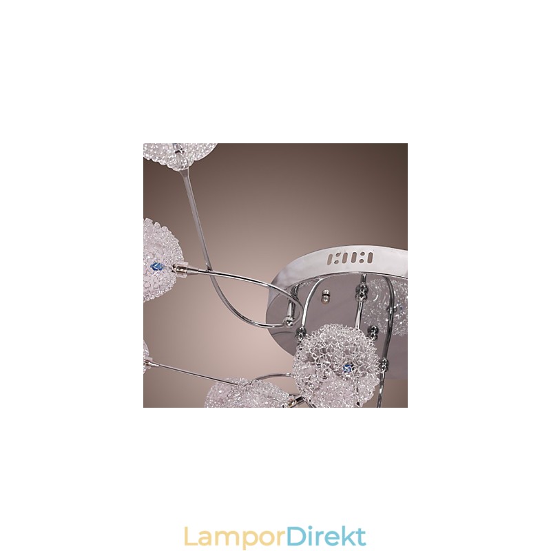 G4 12 Ljus Iron Flush Mount Light Med Aluminiumskärmar