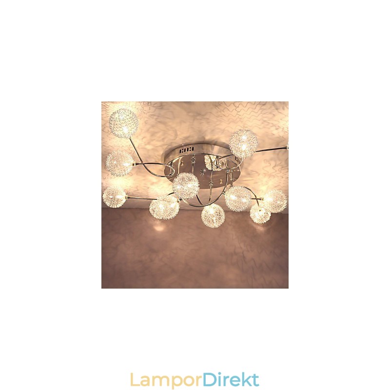 G4 12 Ljus Iron Flush Mount Light Med Aluminiumskärmar