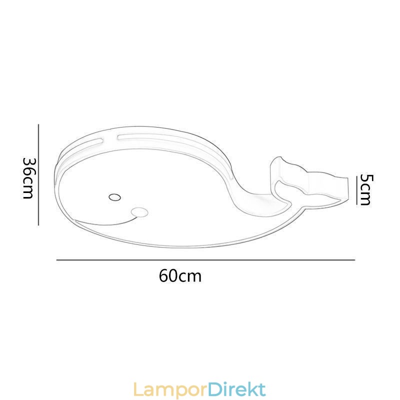 Delfinmönstrad Dimbar Taklampa Kreativ Takarmatur Barn