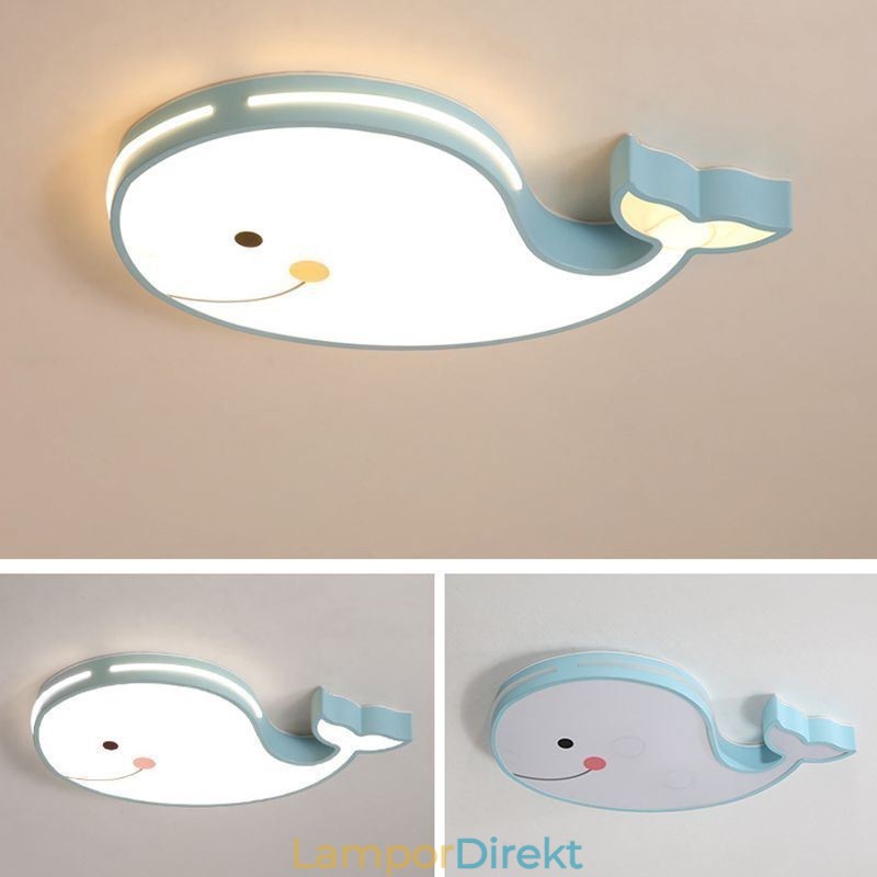Delfinmönstrad Dimbar Taklampa Kreativ Takarmatur Barn