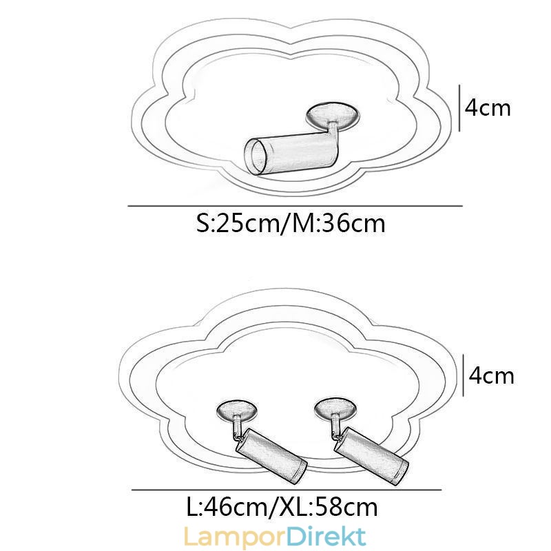 Infälld Taklampa I Blomform I Akryl
