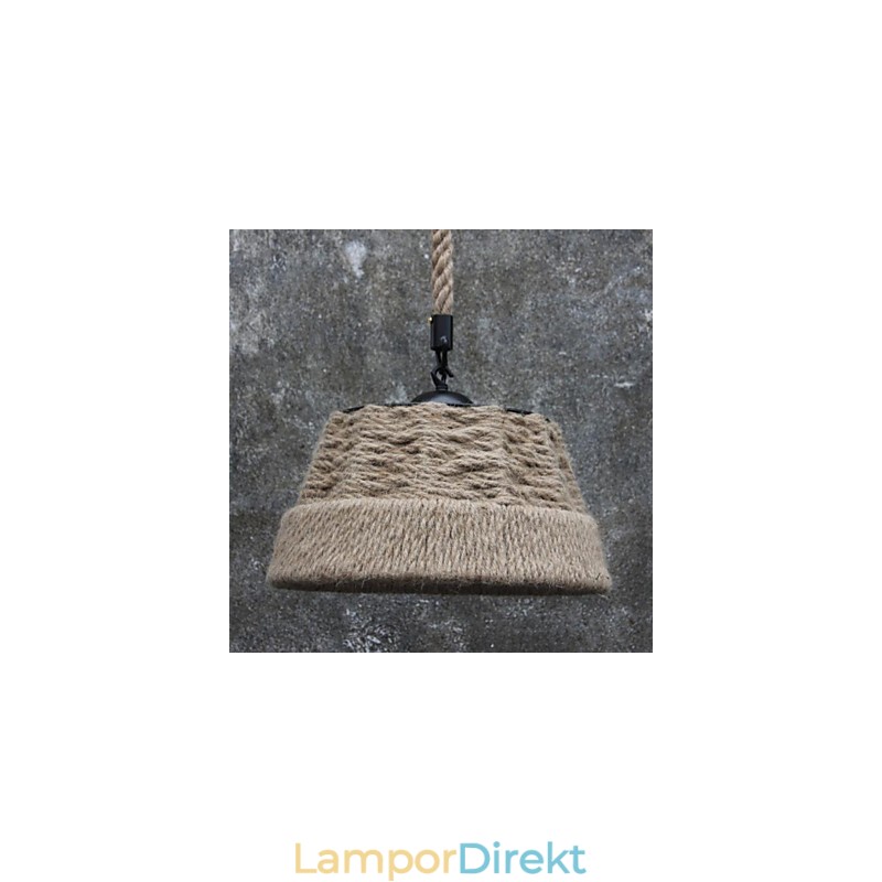 Retro Handgjord Hamparep County Ljuskrona Lampa I Industriell Lantlig Stil