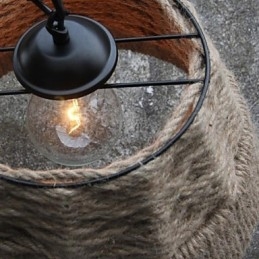 Retro Handgjord Hamparep County Ljuskrona Lampa I Industriell Lantlig Stil