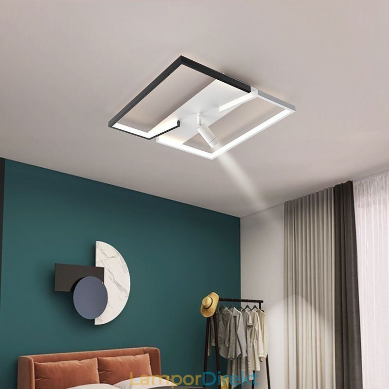 Taklampa Svart & Vit Akrylbelysning Spotlight