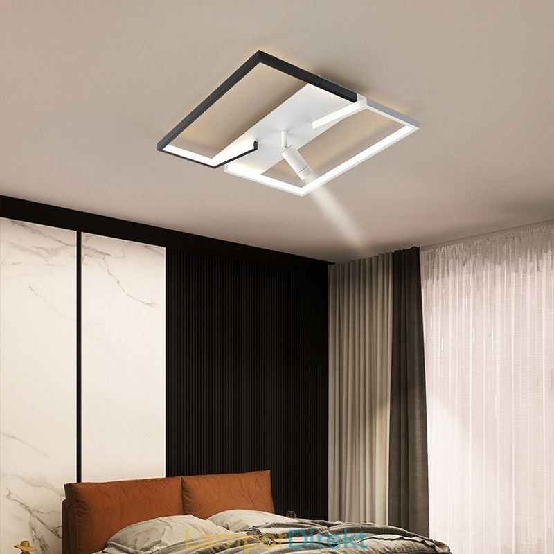 Taklampa Svart & Vit Akrylbelysning Spotlight