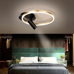 Taklampa Borstad Guld Halo Ring Belysning Spotlight
