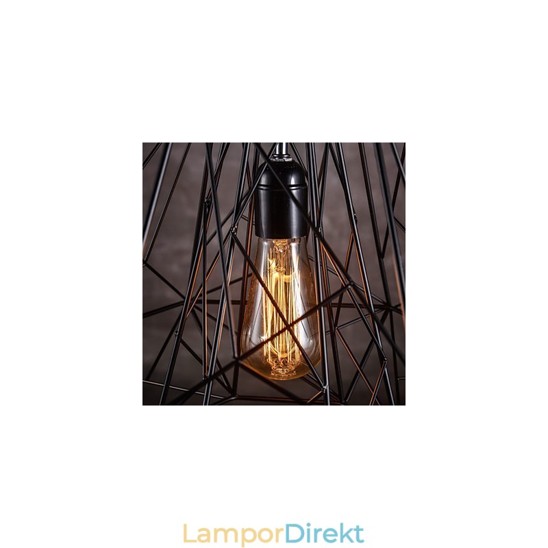 Hänge I Svart Flätad Lampskärm