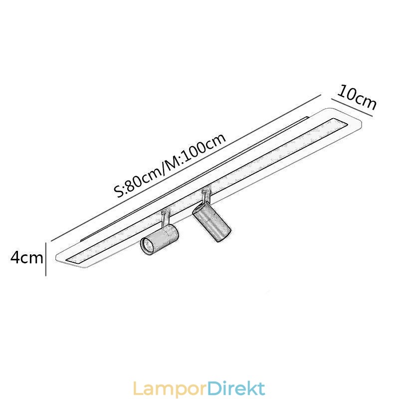 Linjär Infälld Akryl Taklampa Spotlight