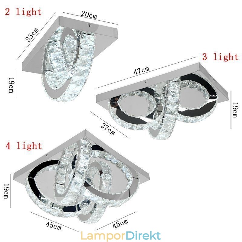 Semi-Ring Flush Mount Crystal Taklampa