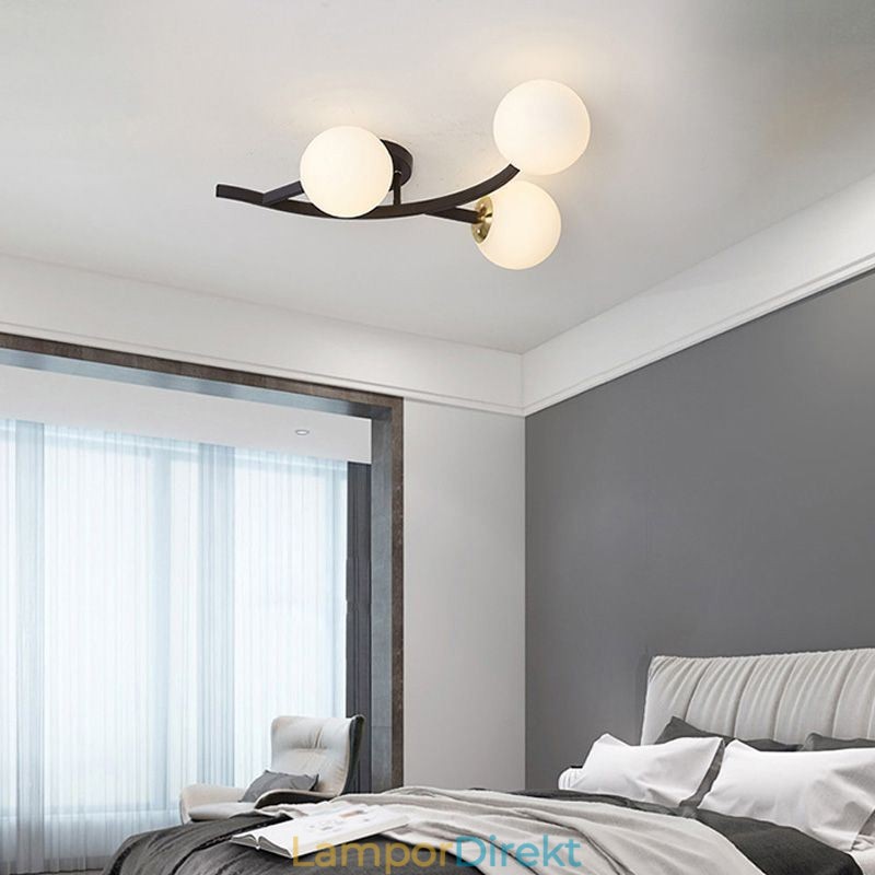 Modern Minimalistisk Gren Försänkt Taklampa I Glasklot