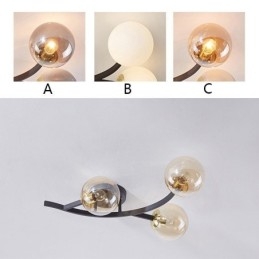 Modern Minimalistisk Gren Försänkt Taklampa I Glasklot