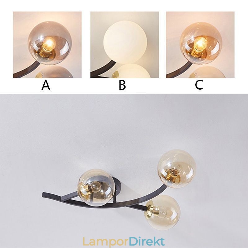 Modern Minimalistisk Gren Försänkt Taklampa I Glasklot