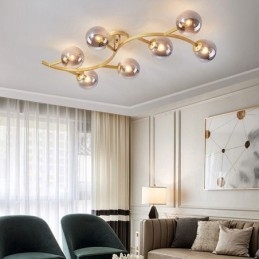Modern Minimalistisk Gren Försänkt Taklampa I Glasklot
