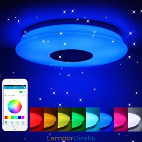 Infälld Färgglad Taklampa Med Bluetooth Music Speaker Timing-Funktion Infälld Färgglad Taklampa Med Bluetooth Music Speaker Timing-Funktion