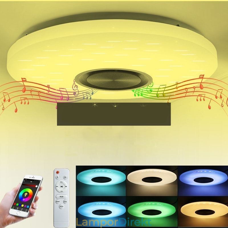Infälld Dekorativ Lampa Fjärrkontroll App-Kontroll Bluetooth-Musikhögtalarlampa