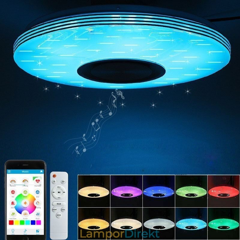 Infälld Taklampa Dekorativ Lampa Fjärrkontroll App-Kontroll Bluetooth Musikhögtalarlampa