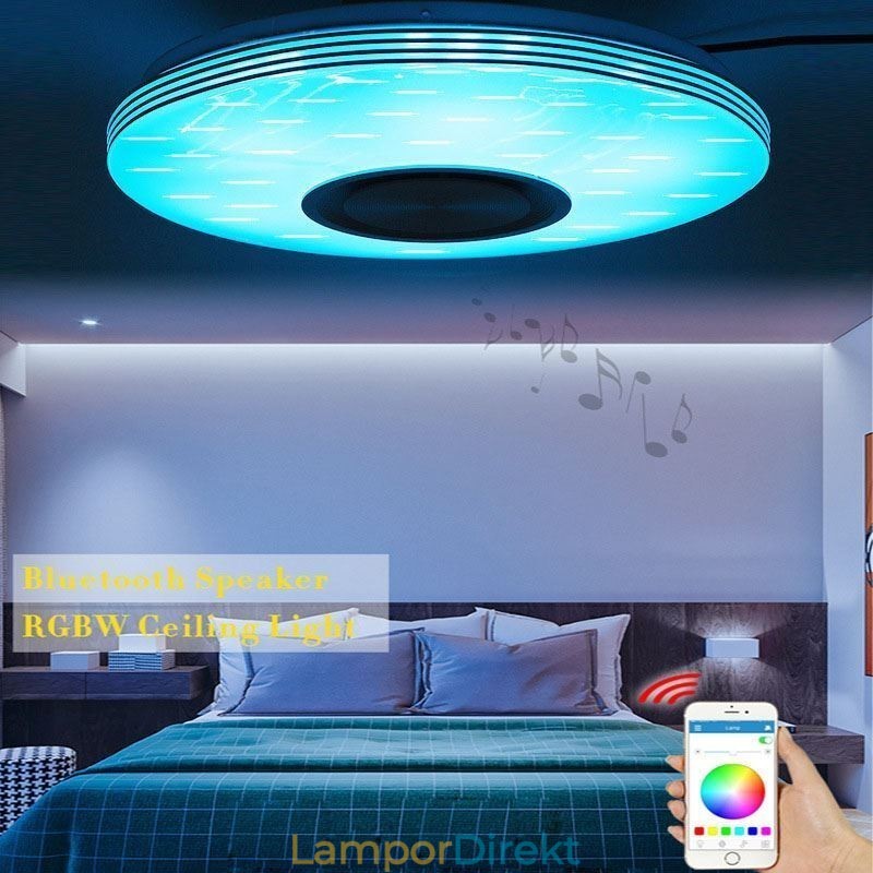 Infälld Taklampa Dekorativ Lampa Fjärrkontroll App-Kontroll Bluetooth Musikhögtalarlampa