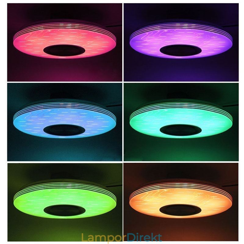 Infälld Taklampa Dekorativ Lampa Fjärrkontroll App-Kontroll Bluetooth Musikhögtalarlampa