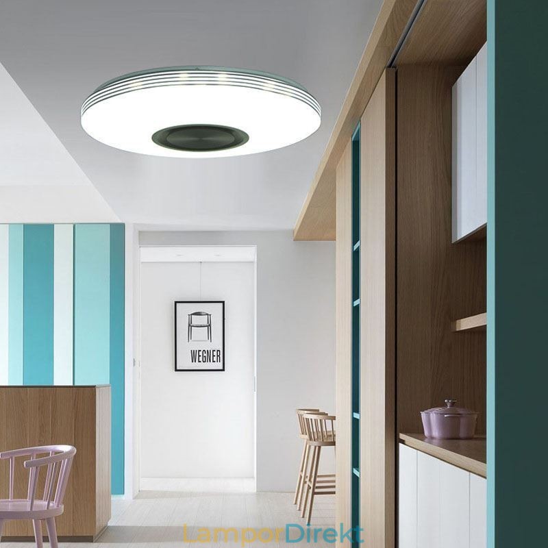Infälld Taklampa Dekorativ Lampa Fjärrkontroll App-Kontroll Bluetooth Musikhögtalarlampa