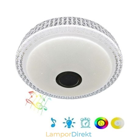 Taklampa Dekorativ Lampa Fjärrkontroll App-Kontroll Bluetooth Musikhögtalare Flush Mount Taklampa Dekorativ Lampa Fjärrkontroll App-Kontroll Bluetooth Musikhögtalare Flush Mount