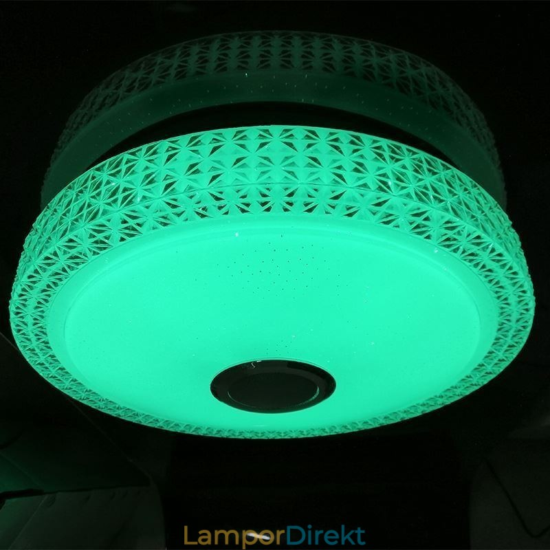 Taklampa Dekorativ Lampa Fjärrkontroll App-Kontroll Bluetooth Musikhögtalare Flush Mount