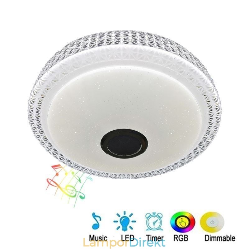 Taklampa Dekorativ Lampa Fjärrkontroll App-Kontroll Bluetooth Musikhögtalare Flush Mount
