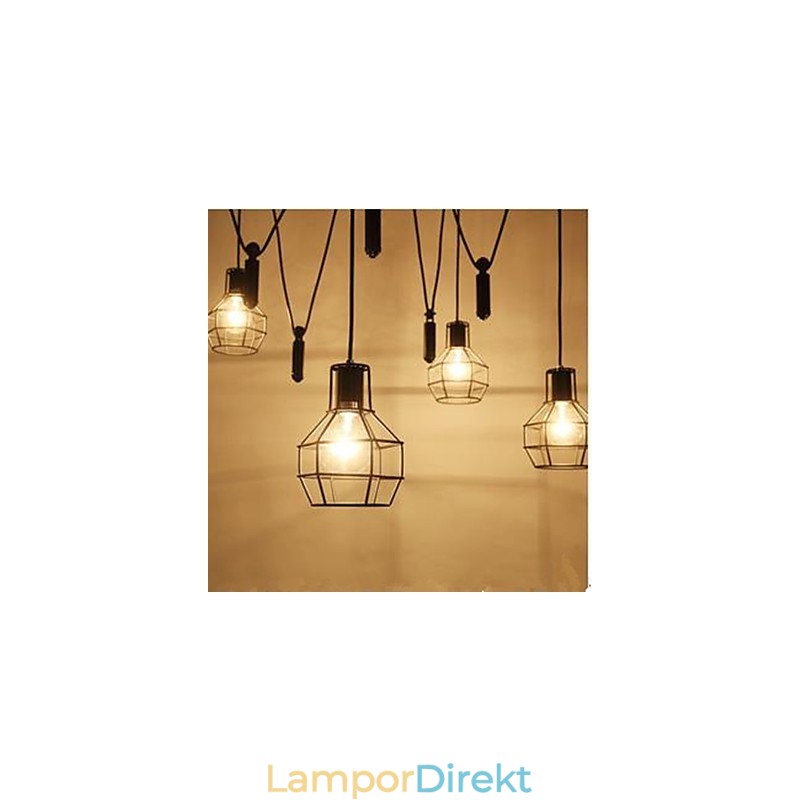 Matsittande Ljuskrona American Country Lampor Och Lyktor Lyft Tiny Cages Droplight
