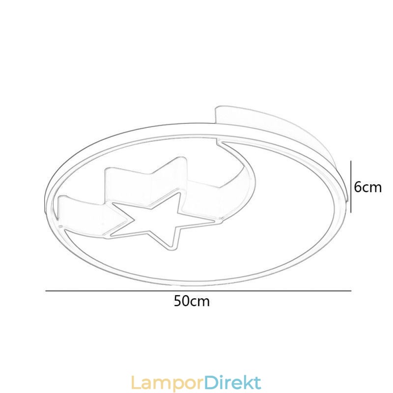 Moon & Star Flush Mount Taklampa