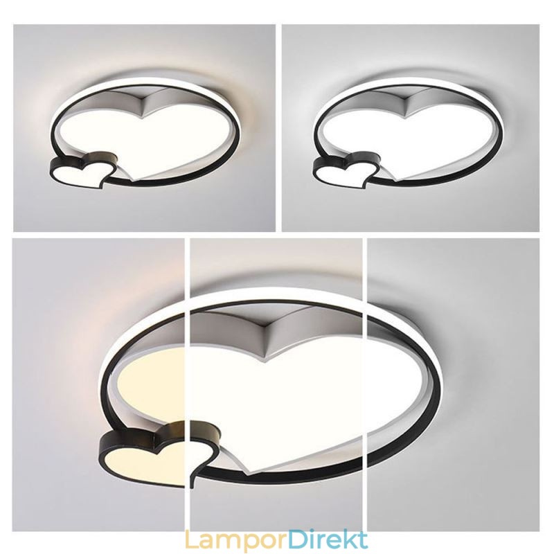 Double Hearts Infälld Taklampa Dekorativ Belysning