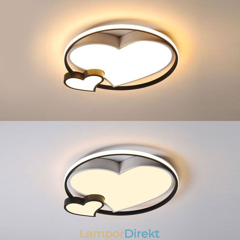 Double Hearts Infälld Taklampa Dekorativ Belysning