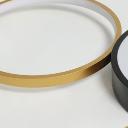 4-Ringar Infälld Taklampa Unik Svart+Guld Lampskärmsbelysning