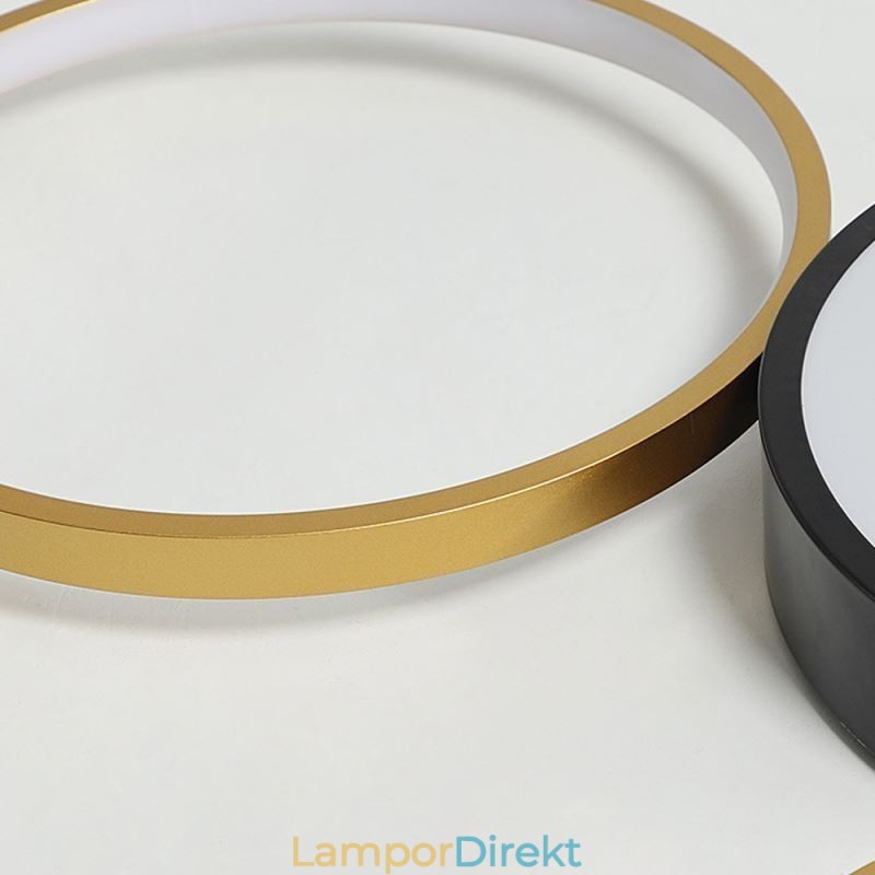 4-Ringar Infälld Taklampa Unik Svart+Guld Lampskärmsbelysning