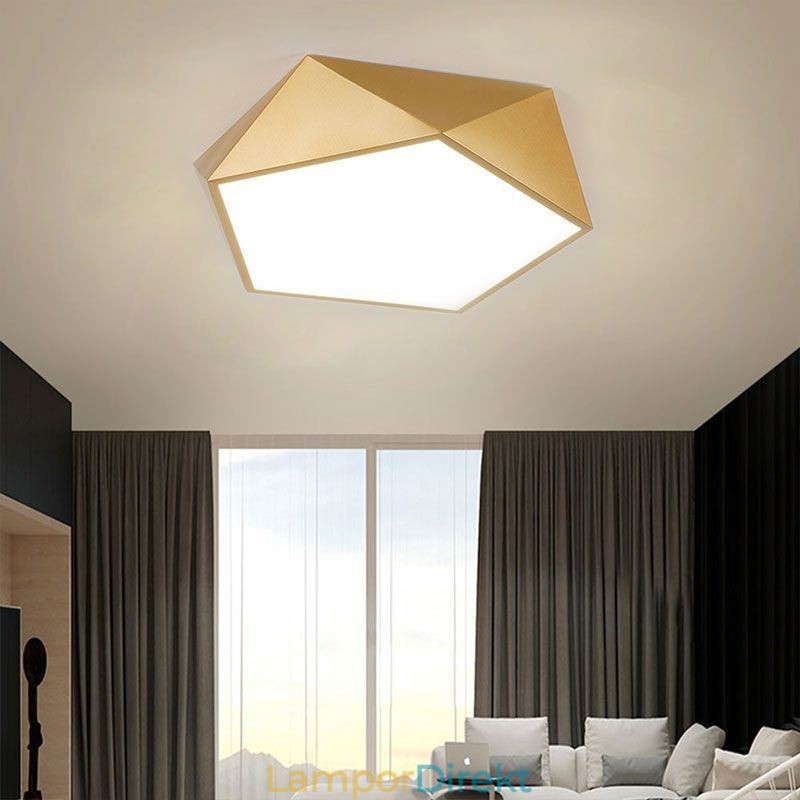 Guld Geometrisk Infälld Taklampa I Akryl