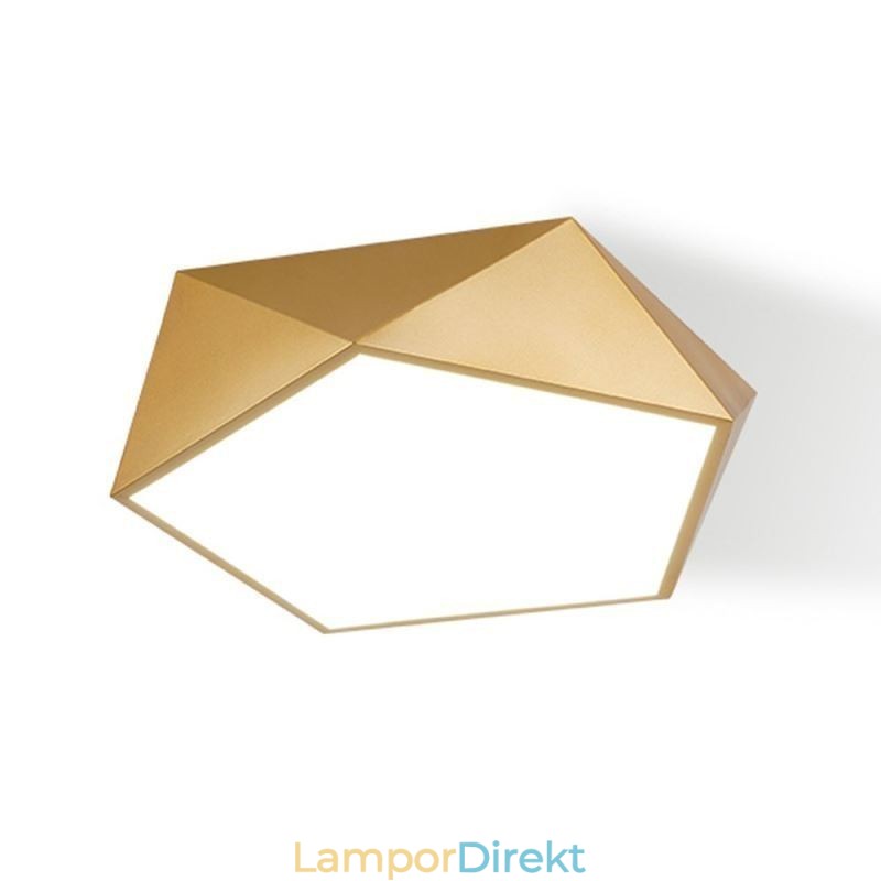 Guld Geometrisk Infälld Taklampa I Akryl