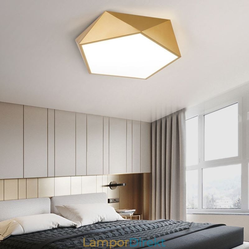 Guld Geometrisk Infälld Taklampa I Akryl
