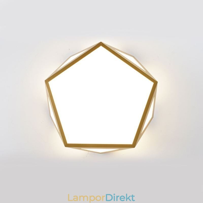 Guld Geometrisk Infälld Taklampa I Akryl