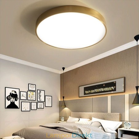 Round Flush Mount Modern Gyllene Taklampa I Akryl Round Flush Mount Modern Gyllene Taklampa I Akryl