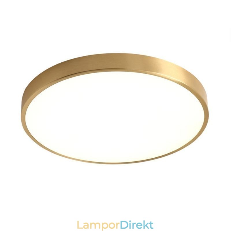 Round Flush Mount Modern Gyllene Taklampa I Akryl