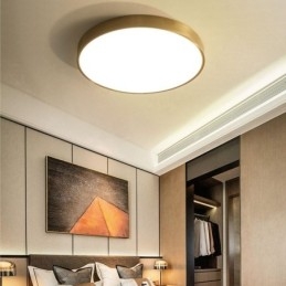 Round Flush Mount Modern Gyllene Taklampa I Akryl