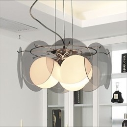Erbjudanden Milan Simple Fashion Style Ljuskrona Ljus Rök Grå Ljuskrona I Glas