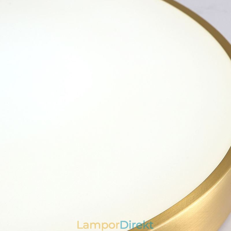 Round Flush Mount Modern Gyllene Taklampa I Akryl