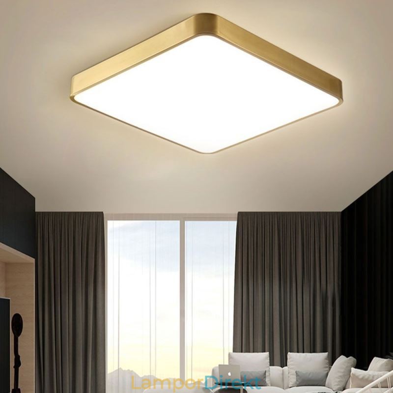 Flush Mount Minimalistisk Akryl Fyrkantig Guld Taklampa