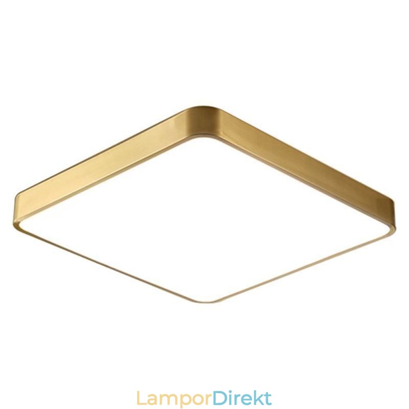 Flush Mount Minimalistisk Akryl Fyrkantig Guld Taklampa