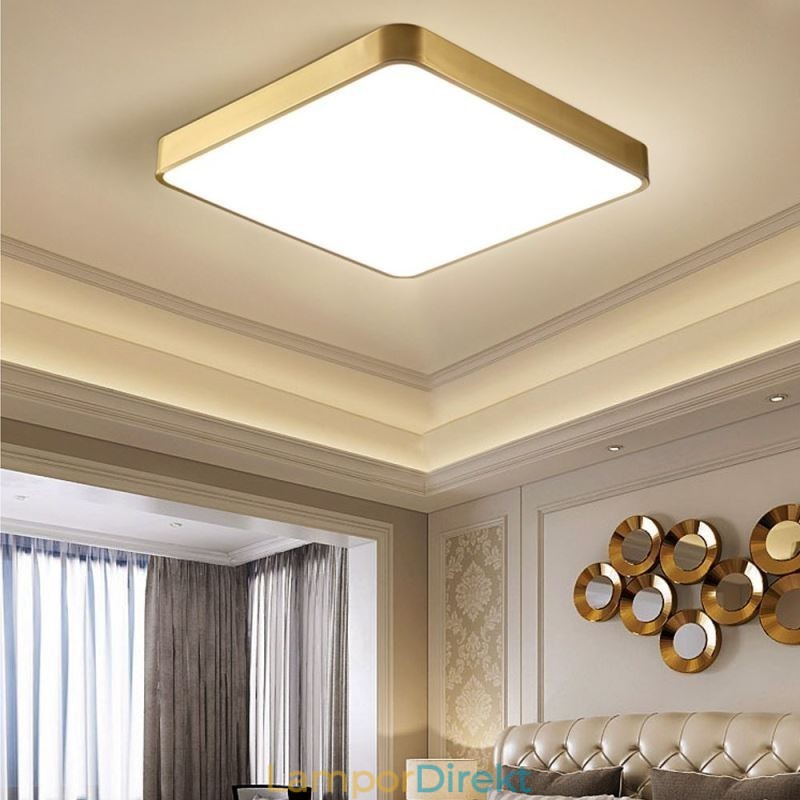Flush Mount Minimalistisk Akryl Fyrkantig Guld Taklampa