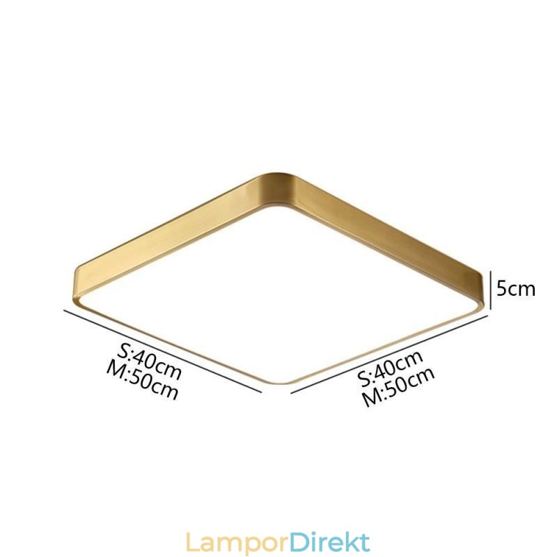 Flush Mount Minimalistisk Akryl Fyrkantig Guld Taklampa