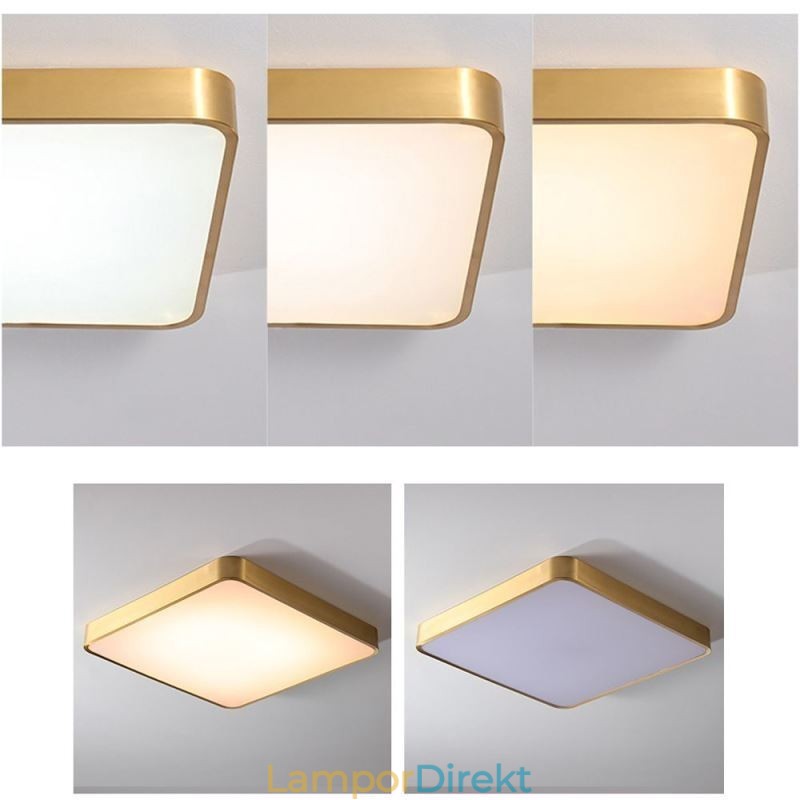 Flush Mount Minimalistisk Akryl Fyrkantig Guld Taklampa
