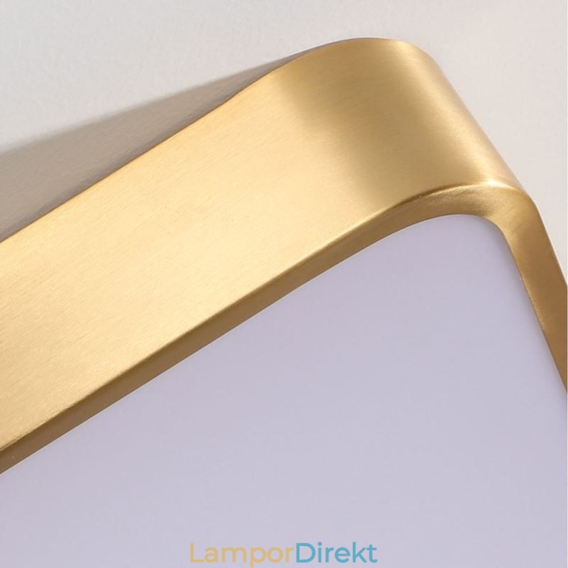 Flush Mount Minimalistisk Akryl Fyrkantig Guld Taklampa